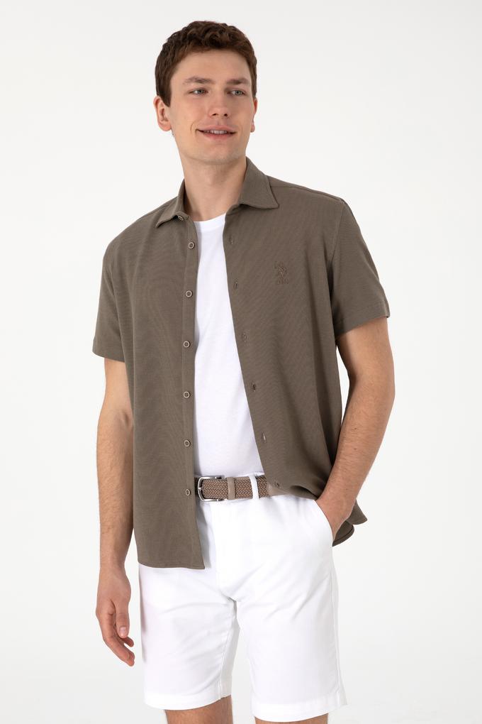 Erkek Vizon Örme Gömlek