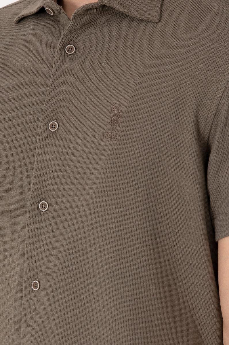 Erkek Vizon Örme Gömlek