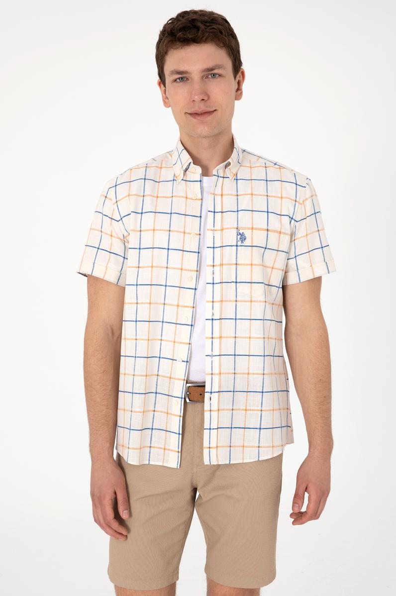 Erkek Hardal Kısa Kollu Gömlek