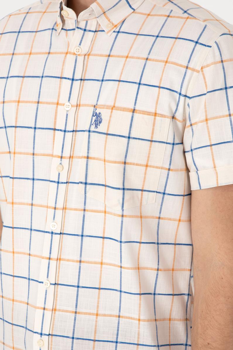 Erkek Hardal Kısa Kollu Gömlek