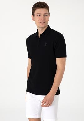Erkek Regular Fit Polo Yaka Siyah Tişört - 50299601006