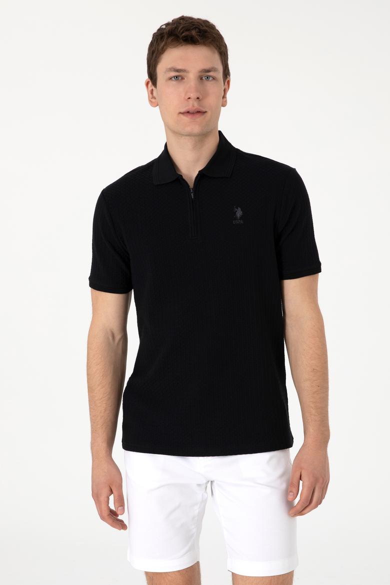 Erkek Regular Fit Polo Yaka Siyah Tişört