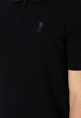 Erkek Regular Fit Polo Yaka Siyah Tişört - 50299601006