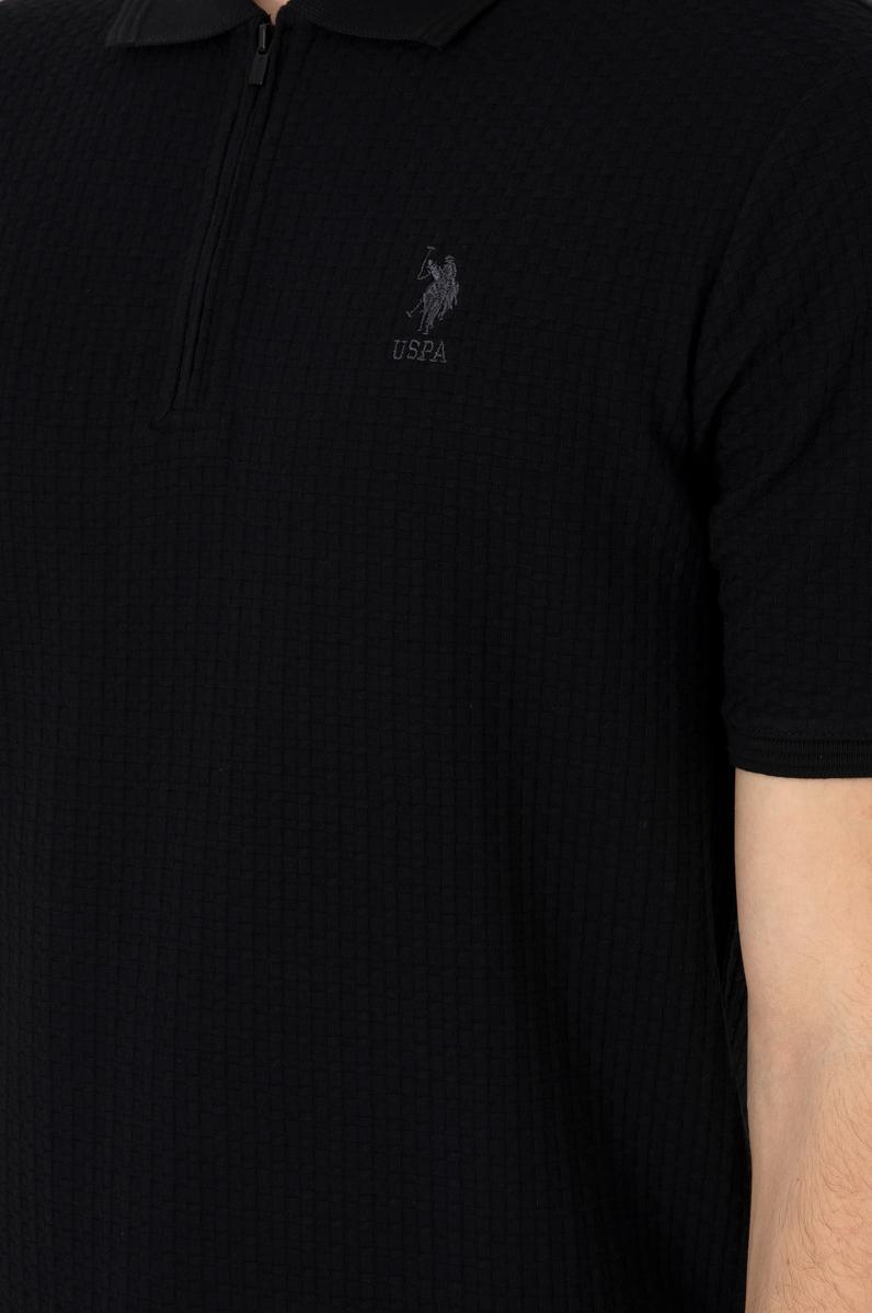 Erkek Regular Fit Polo Yaka Siyah Tişört