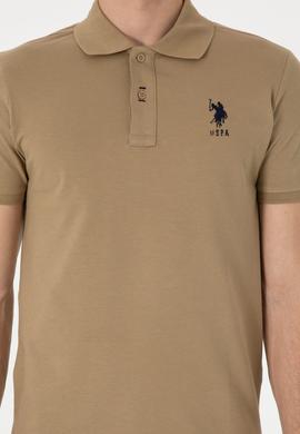 Erkek Slim Fit Polo Yaka Haki Basic Tişört - 50305929268