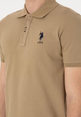 Erkek Slim Fit Polo Yaka Haki Basic Tişört - 50305929268