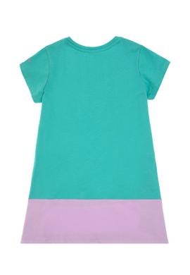 Kız Çocuk Mint Bisiklet Yaka Kısa Kol Örme Elbise - 50306268013