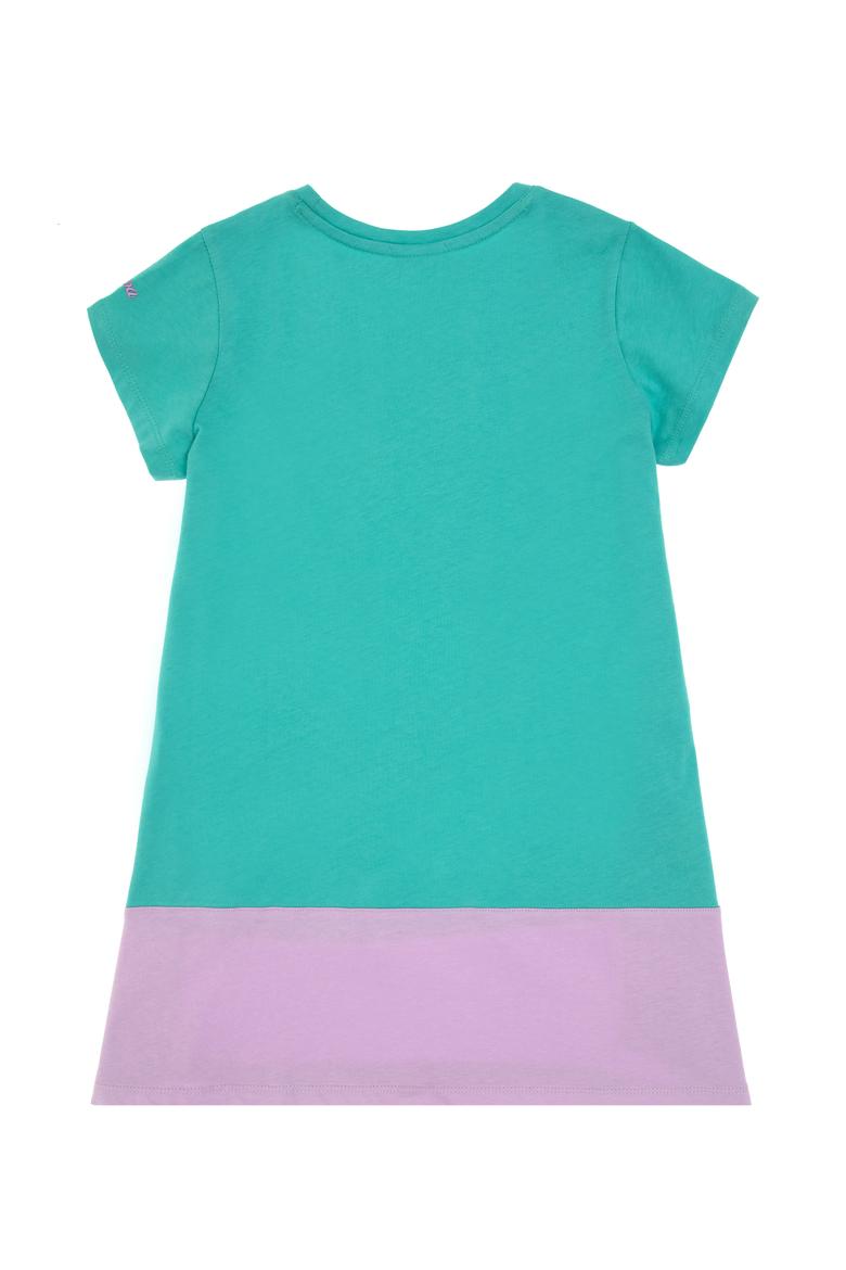 Kız Çocuk Mint Bisiklet Yaka Kısa Kol Örme Elbise - 50306268013