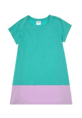 Kız Çocuk Mint Bisiklet Yaka Kısa Kol Örme Elbise - 50306268013