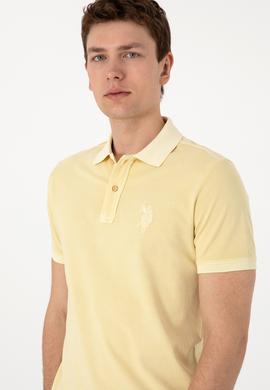 Erkek Slim Fit Polo Yaka Açık Haki Yıkamalı Basic Tişört - 50298053121