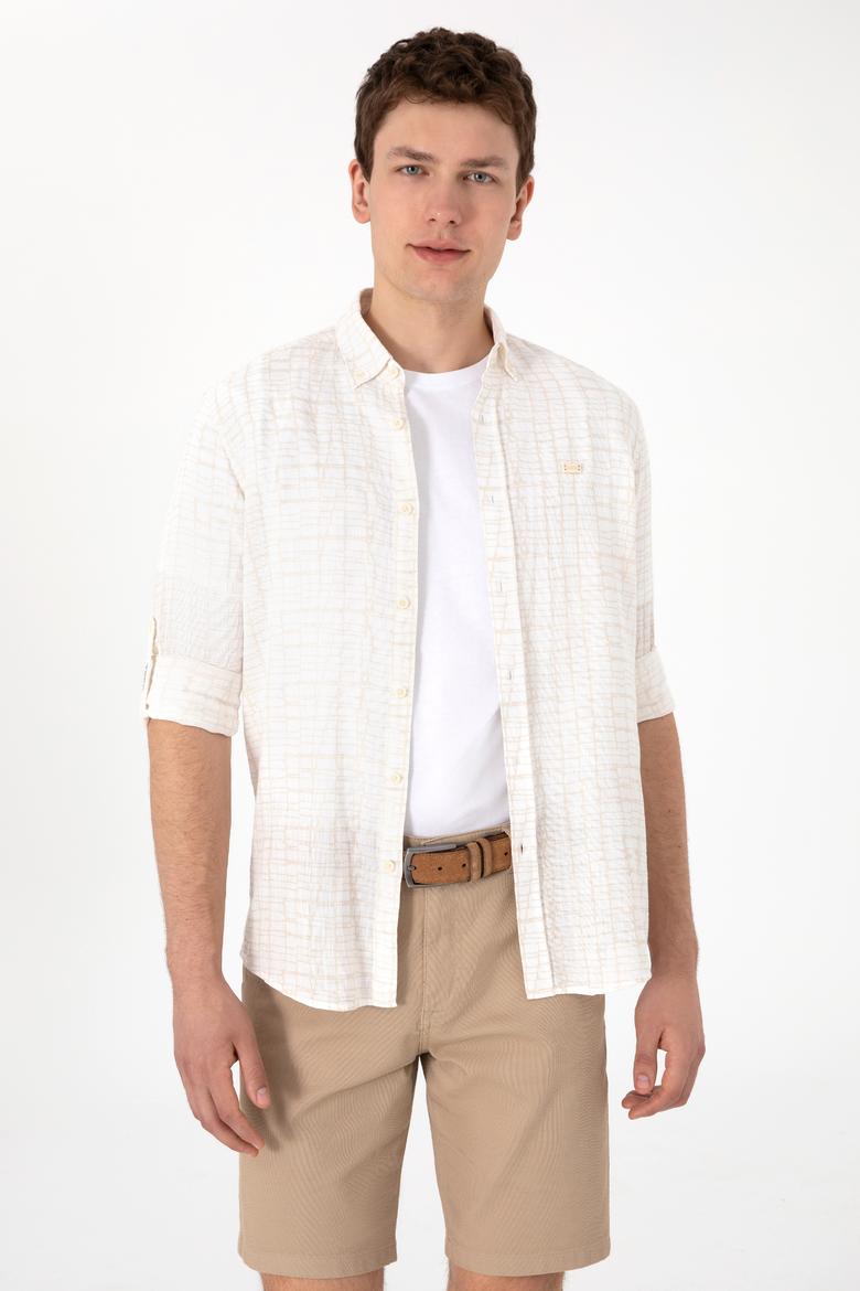 Erkek Taş Uzun Kollu Gömlek