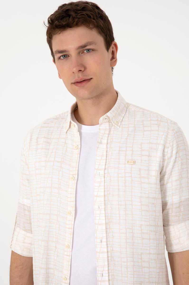 Erkek Taş Uzun Kollu Gömlek