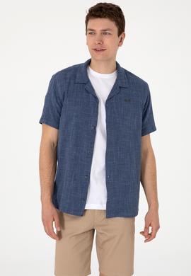 Erkek Lacivert Kısa Kollu Gömlek - 50302536009