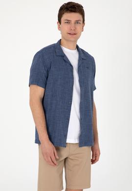 Erkek Lacivert Kısa Kollu Gömlek - 50302536009