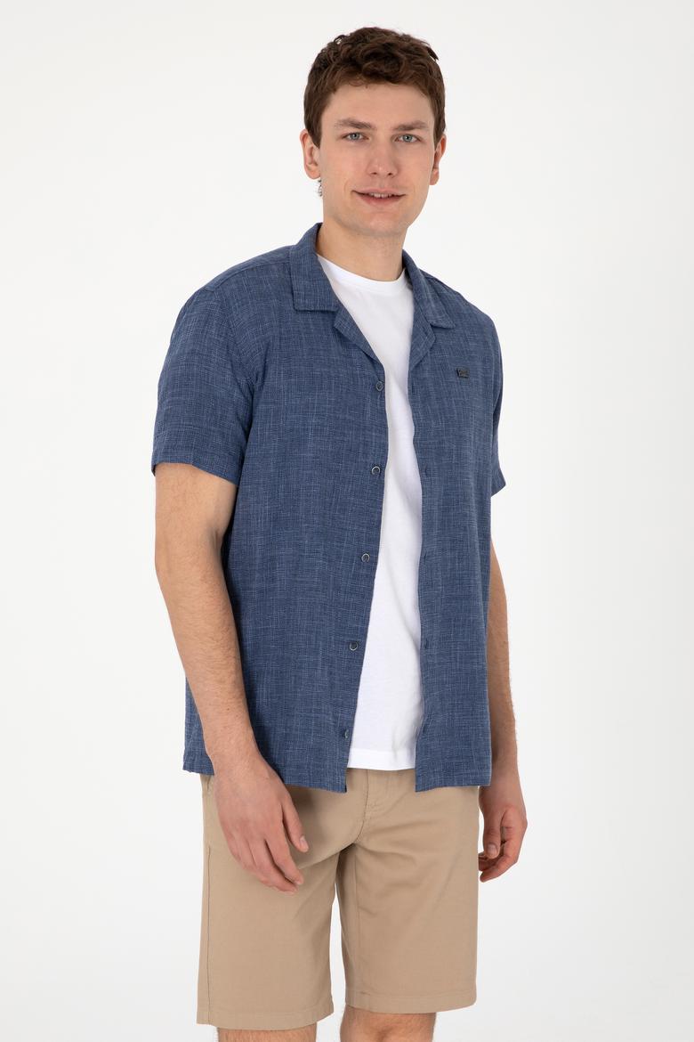 Erkek Lacivert Kısa Kollu Gömlek - 50302536009