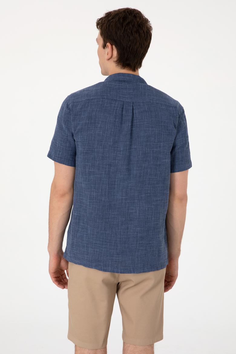Erkek Lacivert Kısa Kollu Gömlek - 50302536009