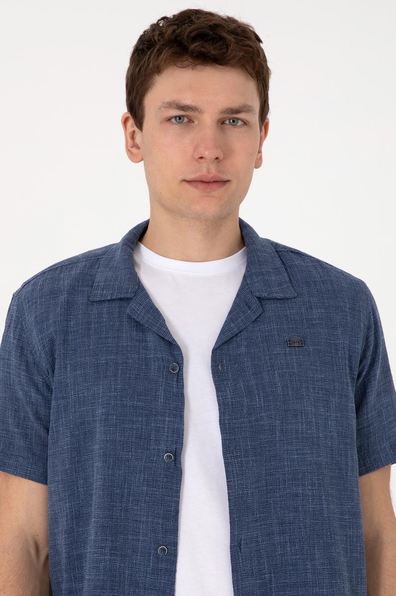 Erkek Lacivert Kısa Kollu Gömlek