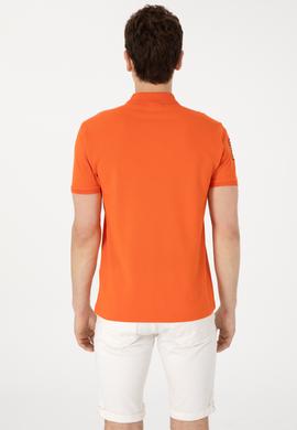 Erkek Slim Fit Polo Yaka Nar Çiçeği Basic Tişört - 50305929348