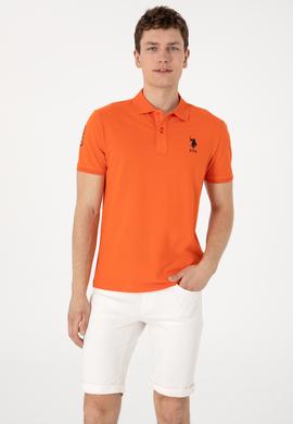 Erkek Slim Fit Polo Yaka Nar Çiçeği Basic Tişört - 50305929348