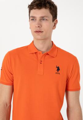 Erkek Slim Fit Polo Yaka Nar Çiçeği Basic Tişört - 50305929348