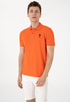 Erkek Slim Fit Polo Yaka Nar Çiçeği Basic Tişört - 50305929348