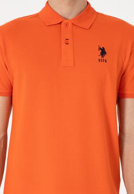 Erkek Slim Fit Polo Yaka Nar Çiçeği Basic Tişört - 50305929348
