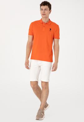 Erkek Slim Fit Polo Yaka Nar Çiçeği Basic Tişört - 50305929348