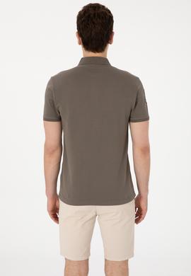 Erkek Slim Fit Polo Yaka Vizon Basic Tişört - 50305929196