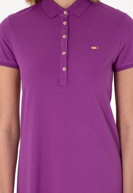 Kadın Menekşe Polo Yaka Mini Boy Örme Elbise - 50305853064