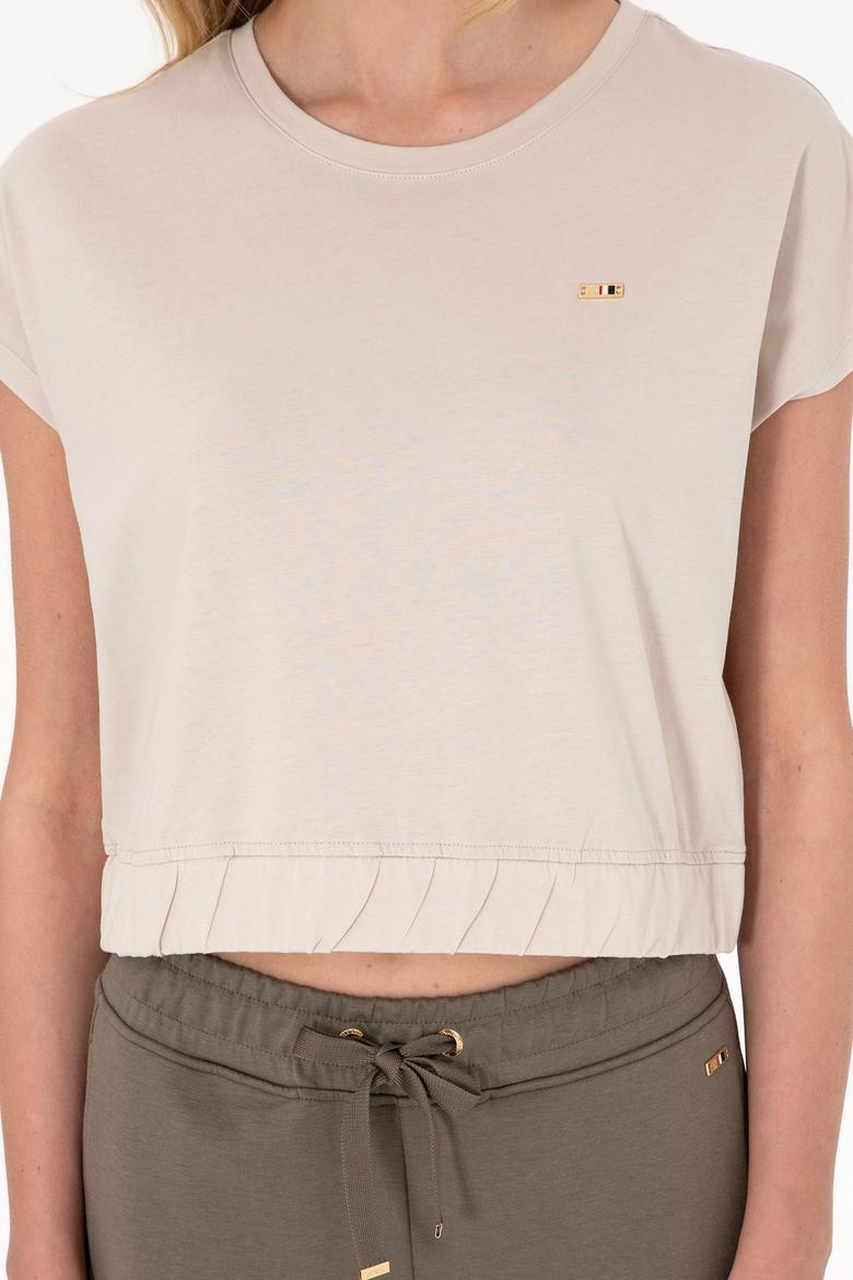 Kadın Taş Bisiklet Yaka Tişört - 50305720001