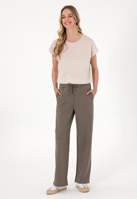 Kadın Taş Bisiklet Yaka Tişört - 50305720001