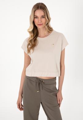 Kadın Taş Bisiklet Yaka Tişört - 50305720001