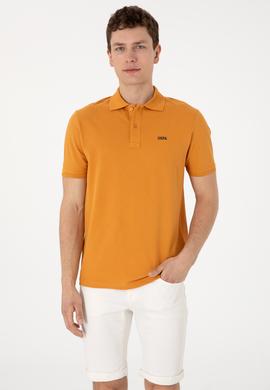 Erkek Regular Fit Polo Yaka Hardal Basic Tişört - 50306007296