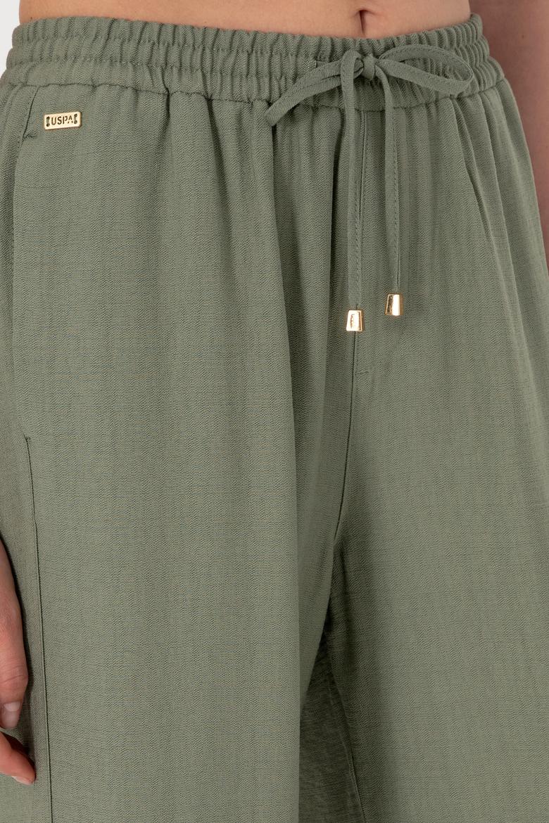 Kadın Koyu Haki Loose Relax Fit Kanvas Pantolon - 50309088030