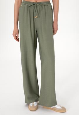 Kadın Koyu Haki Loose Relax Fit Kanvas Pantolon - 50309088030