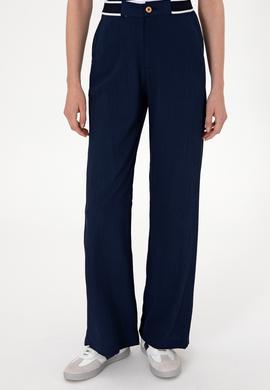 Kadın Lacivert Loose Fit Kanvas Pantolon - 50300665030