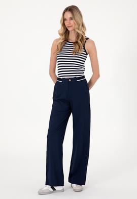 Kadın Lacivert Loose Fit Kanvas Pantolon - 50300665030