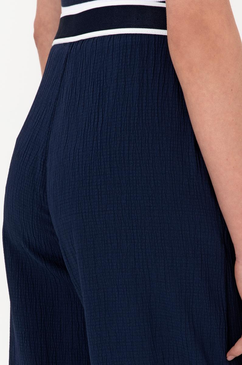 Kadın Lacivert Loose Fit Kanvas Pantolon