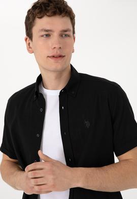 Erkek Siyah Kısa Kollu Gömlek - 50306324078