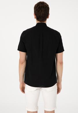 Erkek Siyah Kısa Kollu Gömlek - 50306324078