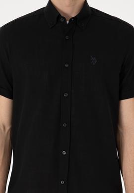 Erkek Siyah Kısa Kollu Gömlek - 50306324078
