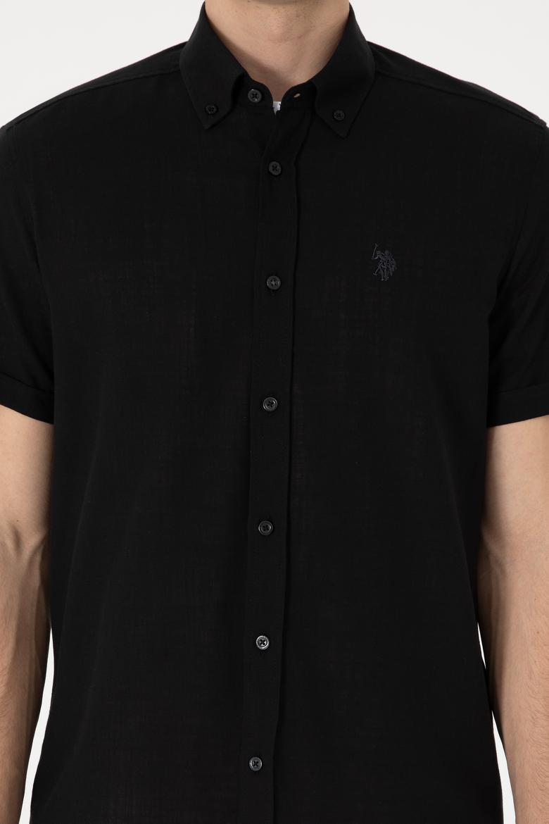 Erkek Siyah Kısa Kollu Gömlek - 50306324078