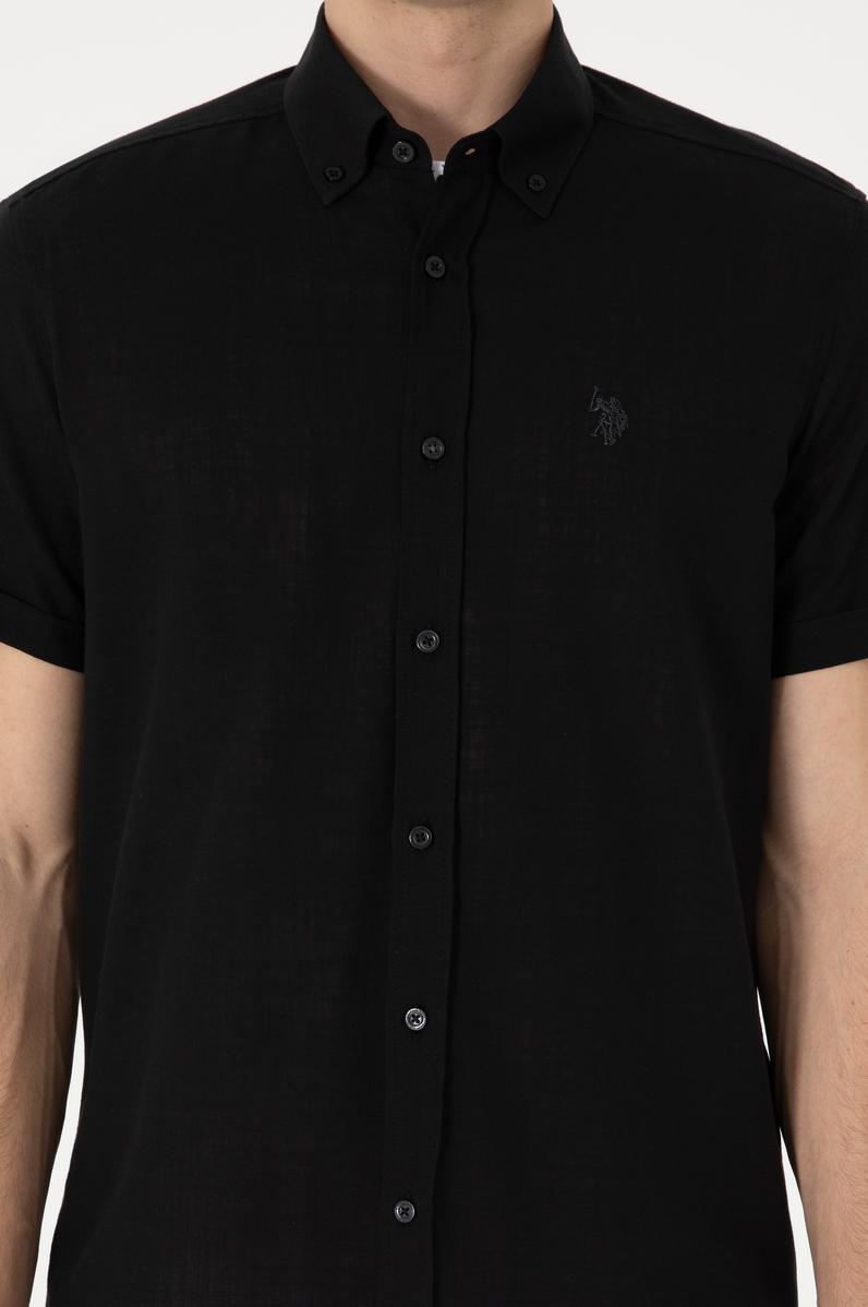 Erkek Siyah Kısa Kollu Gömlek