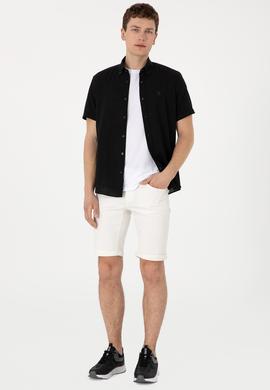 Erkek Siyah Kısa Kollu Gömlek - 50306324078