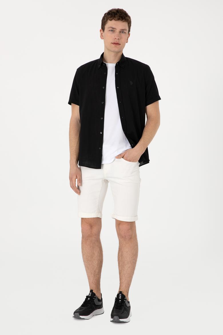 Erkek Siyah Kısa Kollu Gömlek - 50306324078