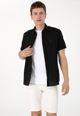 Erkek Siyah Kısa Kollu Gömlek - 50306324078