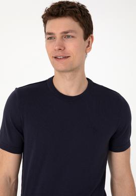 Erkek Slim Fit Bisiklet Yaka Lacivert Kazak - 50299363006