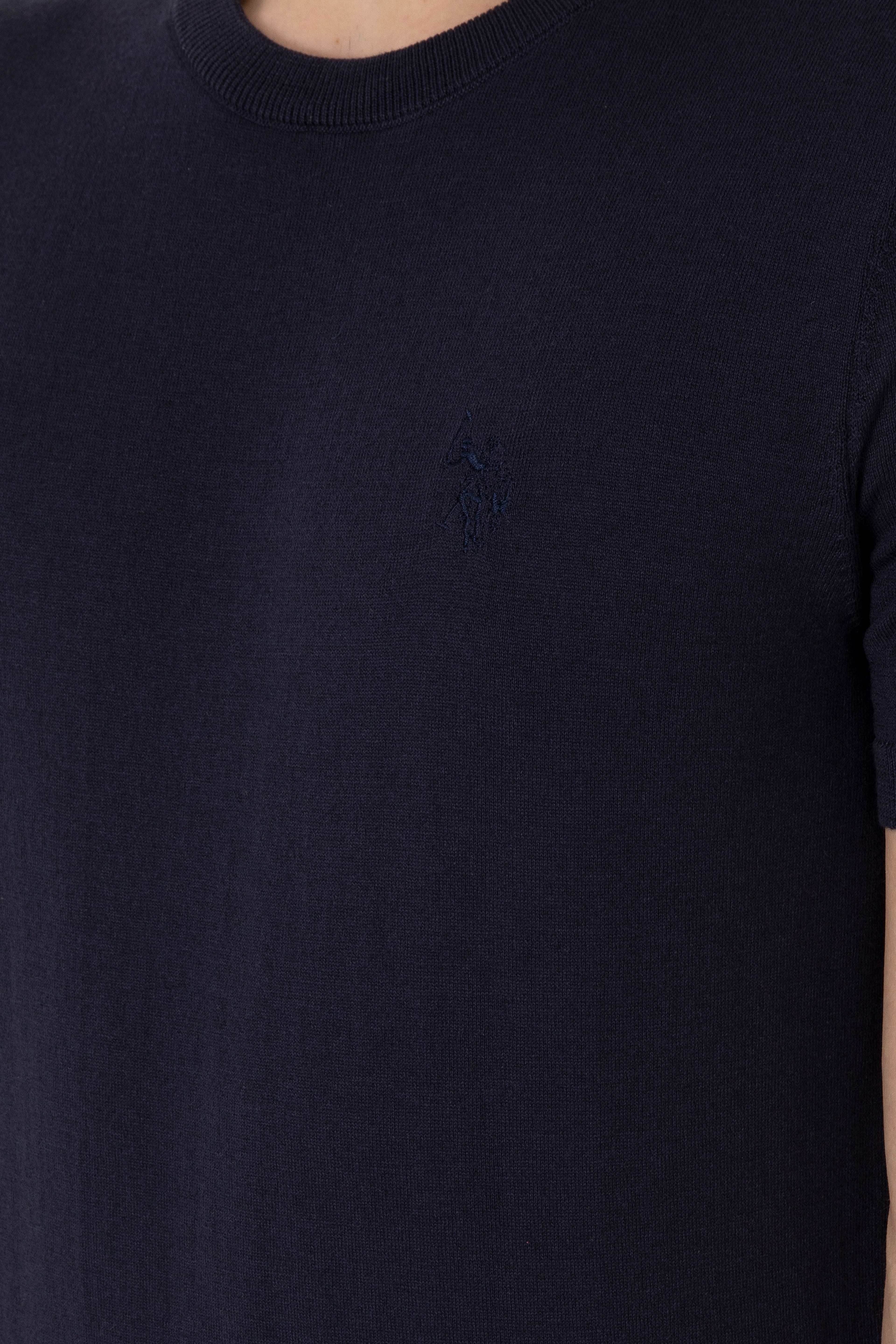 Erkek Slim Fit Bisiklet Yaka Lacivert Kazak - Image 7