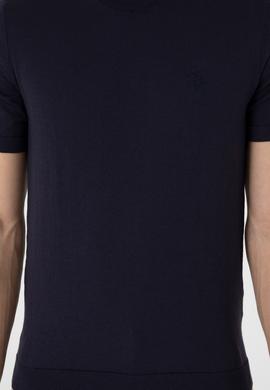 Erkek Slim Fit Bisiklet Yaka Lacivert Kazak - 50299363006