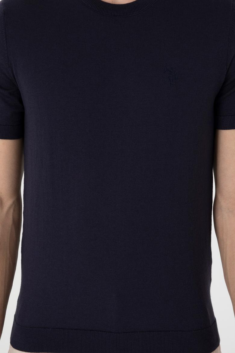 Erkek Slim Fit Bisiklet Yaka Lacivert Kazak - 50299363006